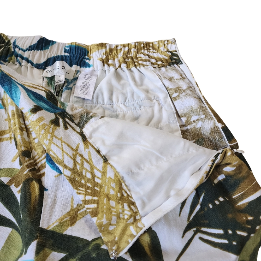 Chelsea & Theodore Tropical Wide Leg Pants Sz 6 NWT - Picture 4 of 9